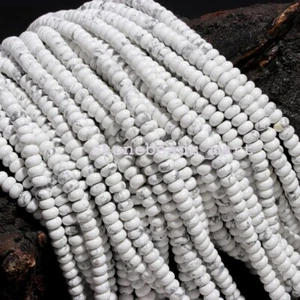 Cuentas lisas de howlita blanca de 8 mm, 1 mm todo lo mejor para hacer artesanía hilo de 13" - Imagen 1 de 9