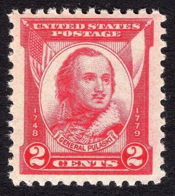 #690 SUPERB MNH OG-2c GENERAL PULASKI-JUMBO GEM STAMP!! (REM #690-7) - Image 1 of 2