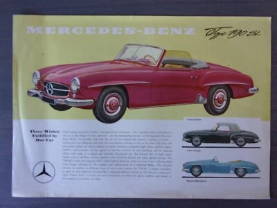 Folleto de ventas Mercedes Benz 190 SL original 1955 Reino Unido MKT - 190SL Roadster Foto 1 de 2