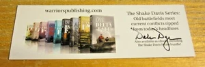 Marcador autografiado 2X6 Dale Dye actor y autor "Delta File" "Shake Davis" - Imagen 1 de 3