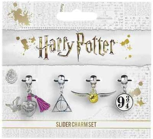 Official Harry Potter Set of 4 Charms Snitch, Potion, Deathly Hallows & Platform - Picture 1 of 5