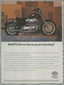 1992 HARLEY DAVIDSON SPORTSTER advertisement, Harley Motorcycle, Sportster 883 - Picture 1 of 3
