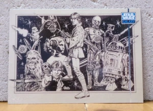 STAR WARS GALAXY ORIGINAL TRILOGY ART TRADING CARD THE STAR WARS GANG - QUESTAR - Picture 1 of 2