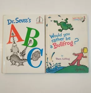 Vintage Lot Dr. Seuss's ABC 1963 & Would You Rather be a Bullfrog Book 75 LeSieg - Imagen 1 de 12