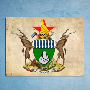 Zimbabwe Coat of Arms metal plaques signs poster image nostalgia Africa - Picture 1 of 2