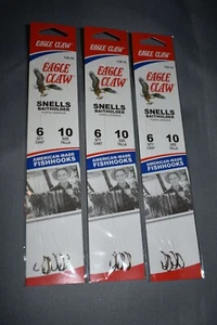 18 Eagle Claw Baitholder Snelled Hooks 139 Bronze Size 10 (3 Packs) - Picture 1 of 2