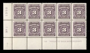 CANADA KGV Sc# J16B MINT NH Postage Due Plate Block of Ten VF CV$20 - Picture 1 of 1