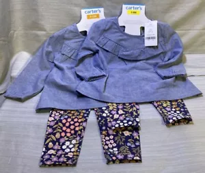 Carter's Girls Baby & Toddler 2-Piece Long Sleeve Top & Legging Outfit Set - Picture 1 of 14