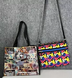 Disney Set Disney Parks Multicolor Mickey Mouse Symbole Umhängetasche & Vintage Beuteltasche - Bild 1 von 18