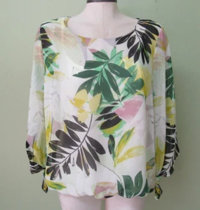 LADIES ALFANI CHIFFON BOLD FLORAL TOP / SIZE M / LINED / EXCELLENT - Picture 1 of 9