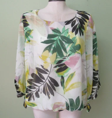 TOP FLORAL AUDAZ DE GASA ALFANI PARA DAMA / TALLA M / FORRADO / EXCELENTE Foto 1 de 4