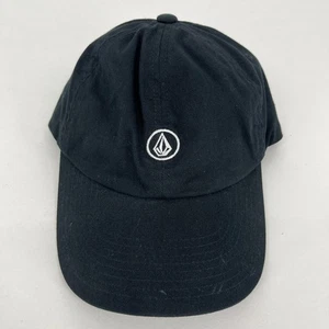 Volcom Strapback Hat Adult One Size Black Dad Cap Cotton Stone Logo - Picture 1 of 7