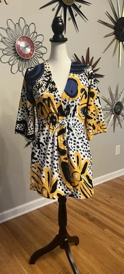 Orlebar Brown Womens 6 Swim Robe Terry Coverup Floral Betty Aboriginal - Image 1 of 4