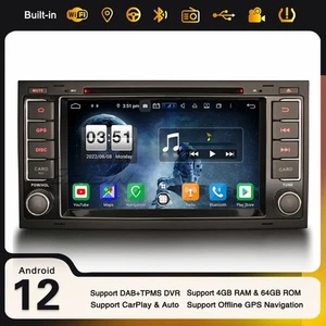 Octa-Core Carplay DAB+ Android 14.0 Car Stereo For VW Touareg T5 Multivan Camera - Picture 1 of 11