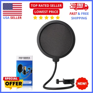 Studio Mic Pop Filter Shield Dual Layer Screen for Blue Yeti Microphone 360° Arm - Picture 1 of 8