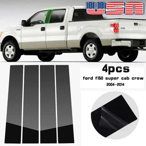 Black Pillar Posts Door Trim Cover For 2004-2014 Ford F-150 F150 Super Cab - Imagen 1 de 12