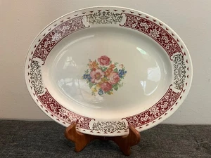 Vintage Homer Laughlin Bouquet Ivory Floral Pattern Platter 1940’s - Picture 1 of 4