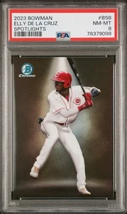 2023 BOWMAN SPOTLIGHTS #BS8 ELLY DE LA CRUZ PSA 8 - Picture 1 of 2