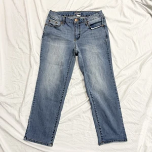 Jeans Maurices Contemporary lavaggio leggero gamba dritta blu Capris 52428 donna 6 - Foto 1 di 8