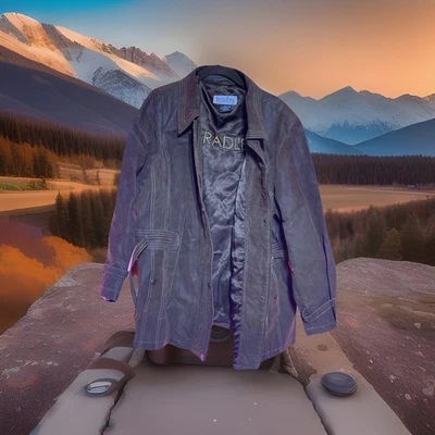 Chaqueta Bradley Cuero Marrón Gamuza Diseño Cremallera Borde Forrado 2XL Foto 1 de 4