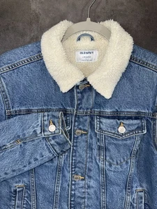 Old Navy Jacke Jugend Button Down Sherpa gefüttert Denim Taschen blau Gr. L 10-12+ - Bild 1 von 23