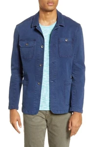 JOHN VARVATOS Gerald Chore Jacket Shacket In Cobalt Blue Denim - Men's Medium - Picture 1 of 19