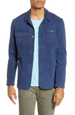 JOHN VARVATOS Gerald Chore Jacket Shacket In Cobalt Blue Denim - Men's Medium - Image 1 of 4