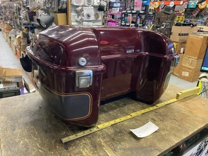 OEM Vtg Tour Pak Harley FXRT FXRD Travel Box FActory Heritage Softail Custom - Foto 1 di 16