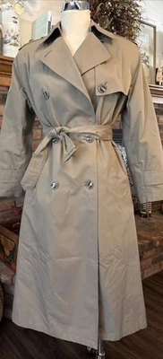 Gabardina vintage años 70 forrada de piel con cinturón doble pecho clásica Misty Harbor 8P Foto 1 de 4