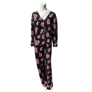 Vince Camuto Floral Molly Loungewear Pyjama's Schwarz Pink Gr. L Neu mit Etikett - Bild 1 von 5