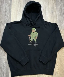 Nas HSTRY Destroy & Rebuild Hoodie Size Medium Military Bear Hip Hop RARE - Picture 1 of 8