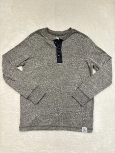 OshKosh B'gosh Henley Shirt Long Sleeve Gray Casual Top Size 8 Boys - Picture 1 of 11