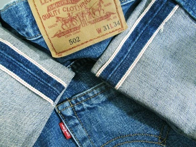 *HOT VTG LVC Men LEVI'S 502 BIG E SELVEDGE JP TALON Zip Jeans 31 x29 (Fit 29x29) - Image 1 of 4