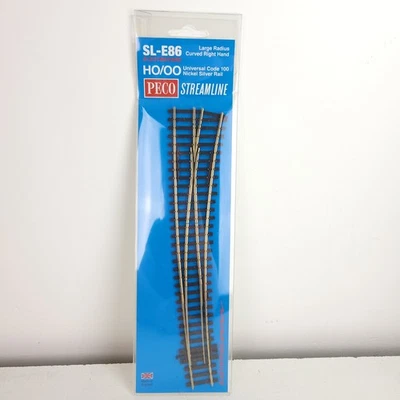 PECO Streamline SL-E86 HO/OO Large Radius Curved Right Hand turnout - Image 1 of 4