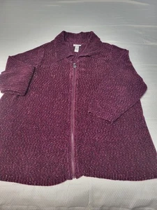 Catherines Womens Plus Size Cardigan 1x Full Zip Long Sleeve - Picture 1 of 14