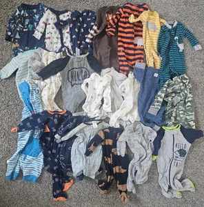 Baby Junge Neugeborene 0-12 Monate Kleidung 120+ Teile Bodys Schläfer Posten Paket - Bild 1 von 5