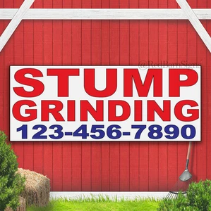 Stump Grinding Phone Custom Indoor Outdoor Banner Sign with grommets - Picture 1 of 1