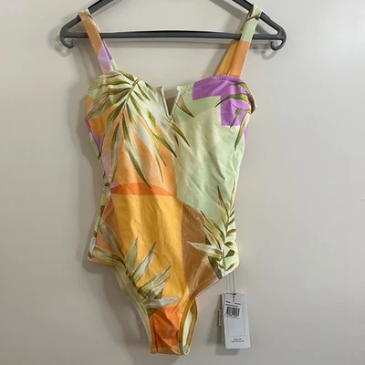 Traje de baño Y2K Rip Curl Montego Bay bueno de una pieza talla S surf costa tropical palmera Foto 1 de 4