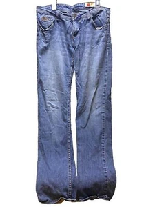 Apple Bottoms Jeans Women 9/10 (33x32) Vintage Y2K Stretch Medium Wash Straight - Picture 1 of 15