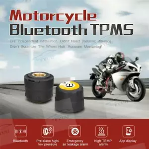 Sistema di monitoraggio pressione pneumatici moto TPMS Bluetooth 5.0 e 2 sensori esterni - Foto 1 di 6