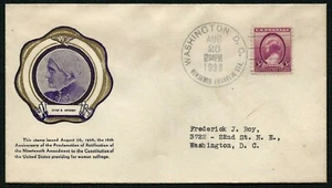 USA, SCOTT # 784, RICE CACHET FDC COVER - SUSAN ANTHONY, YEAR 1936 - Picture 1 of 1
