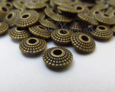 Cuentas espaciadoras de platillo de bronce envejecido de 8 mm B2802 - 20, 50 o 100 piezas Foto 1 de 4