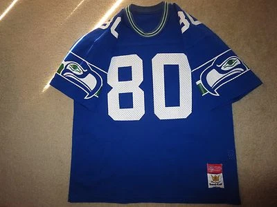 Camiseta Steve Largent #80 Seattle Seahawks malha de areia NFL LG L novato - Imagem 1 de 4