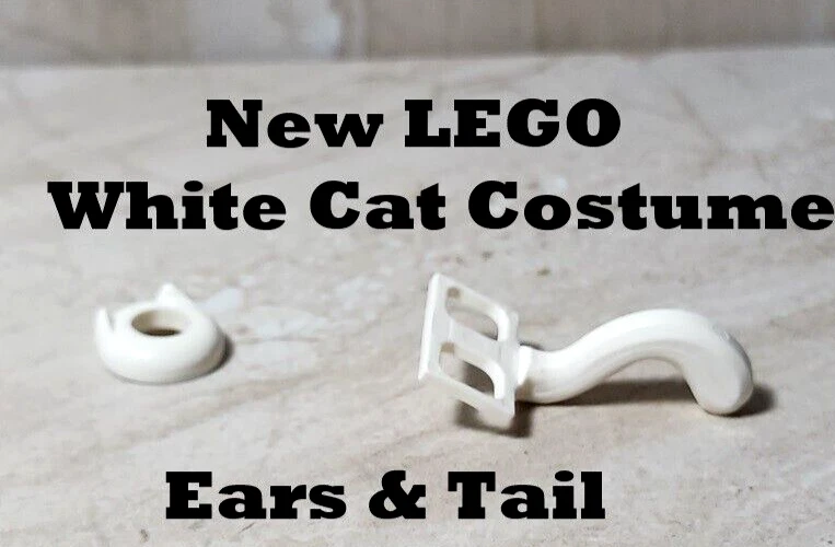 New LEGO Cat Tail Costume GOOD KITTY Ears & Tail fits Minifigures LEGS Hips Head - Image 1 of 1