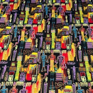 Fabric 1 yd 43” Sherrill Kahn Robert Kaufman Egyptian Hieroglyphs Horizons Color - Picture 1 of 9