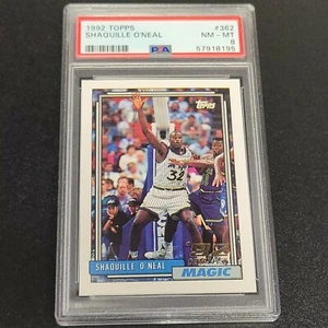 Shaquille O'Neal 1992-93 Topps #362 Rookie RC PSA 8 casi nuevo-como nuevo ~ Orlando Magic - Imagen 1 de 2