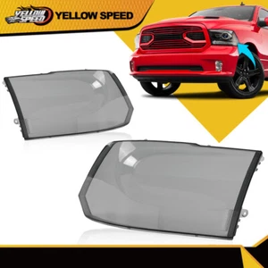 1Pair Headlights Headlamp Lens Smoked Cover Fit For 2009-2018 Ram 1500 2500 3500 - Picture 1 of 9