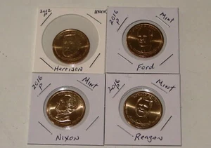 4 Presidential Dollars L27P1-4 2012p Harrison, 2016 p Ford,16p Nixon. 16d Reagon - Picture 1 of 5