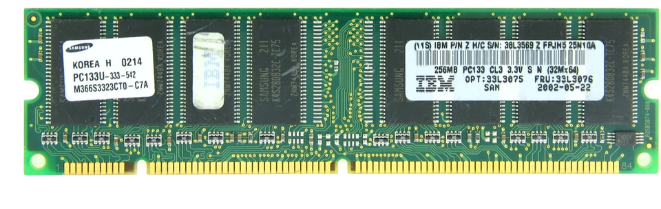 IBM 33L3075 33L3076 256MB PC133 133MHz 168Pin Desktop SDRAM Memory Ram NON-ECC - Image 1 of 1