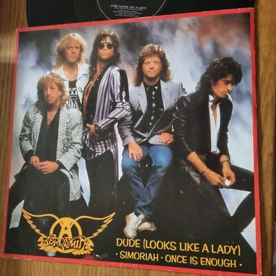 Aerosmith - Dude (Looks Like A Lady) 12” Vinyl Single Geffen Records Hard Rock - Image 1 of 3